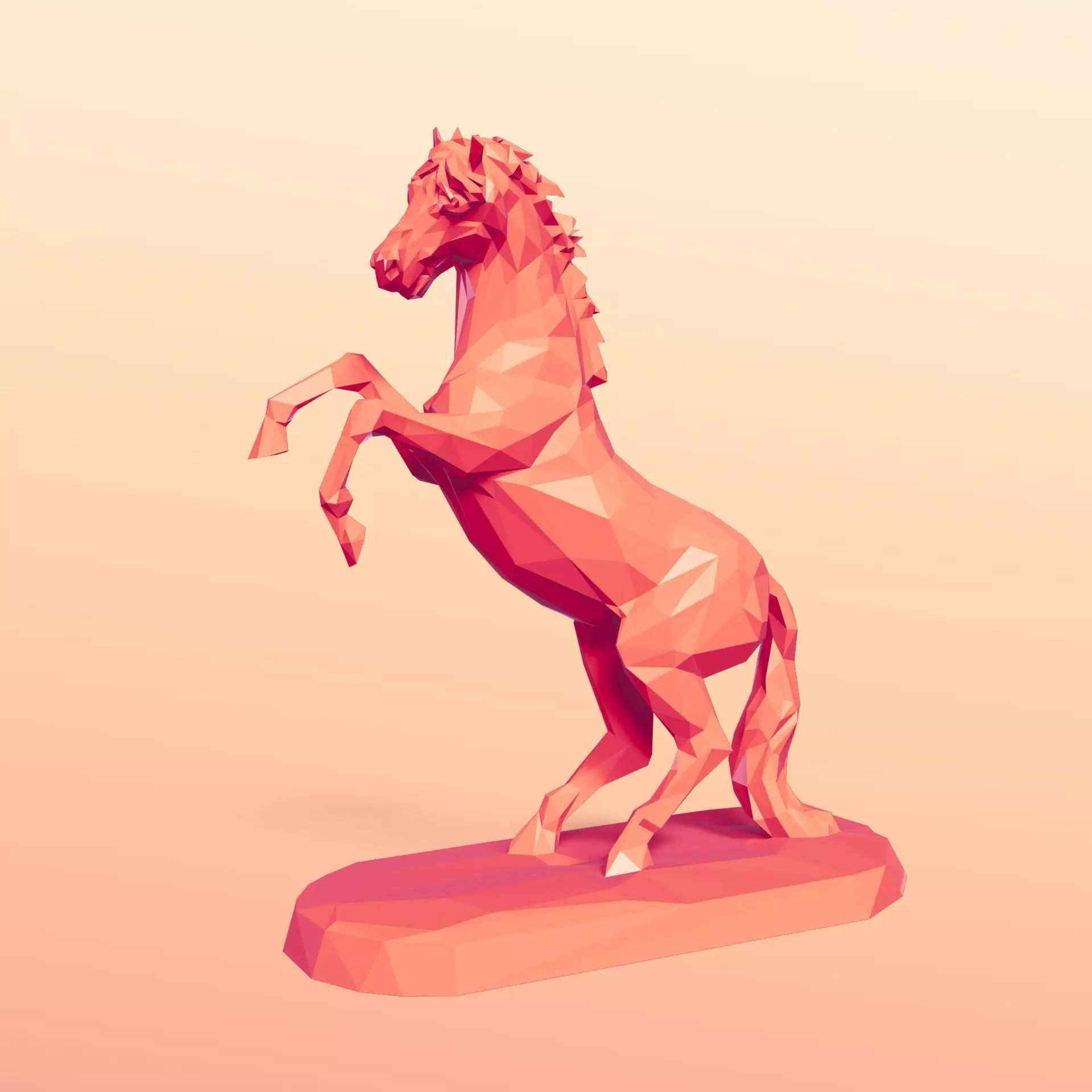LowPoly Horse Figurine  - Ready for 3D Printing 3D print model_0