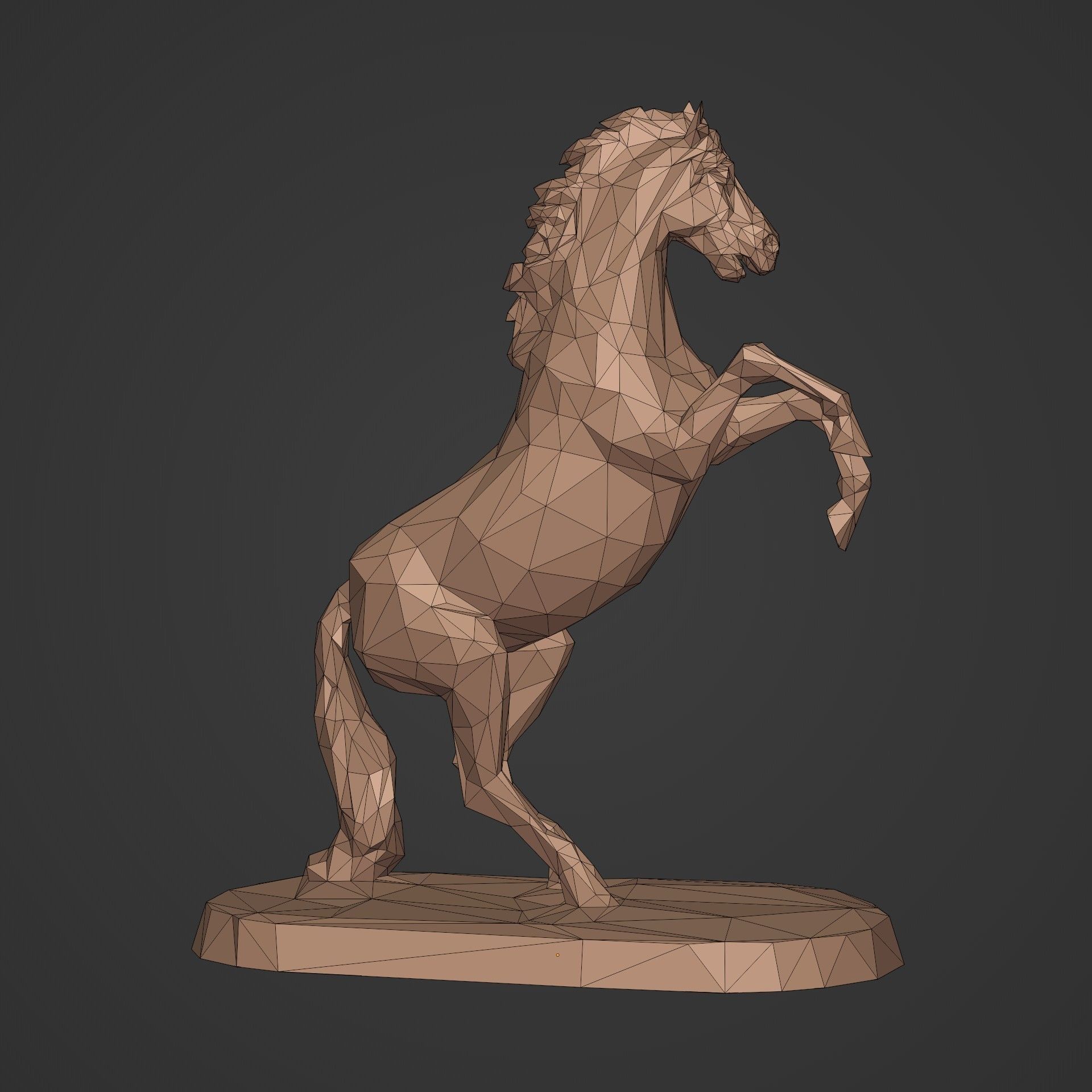 LowPoly Horse Figurine  - Ready for 3D Printing 3D print model_8