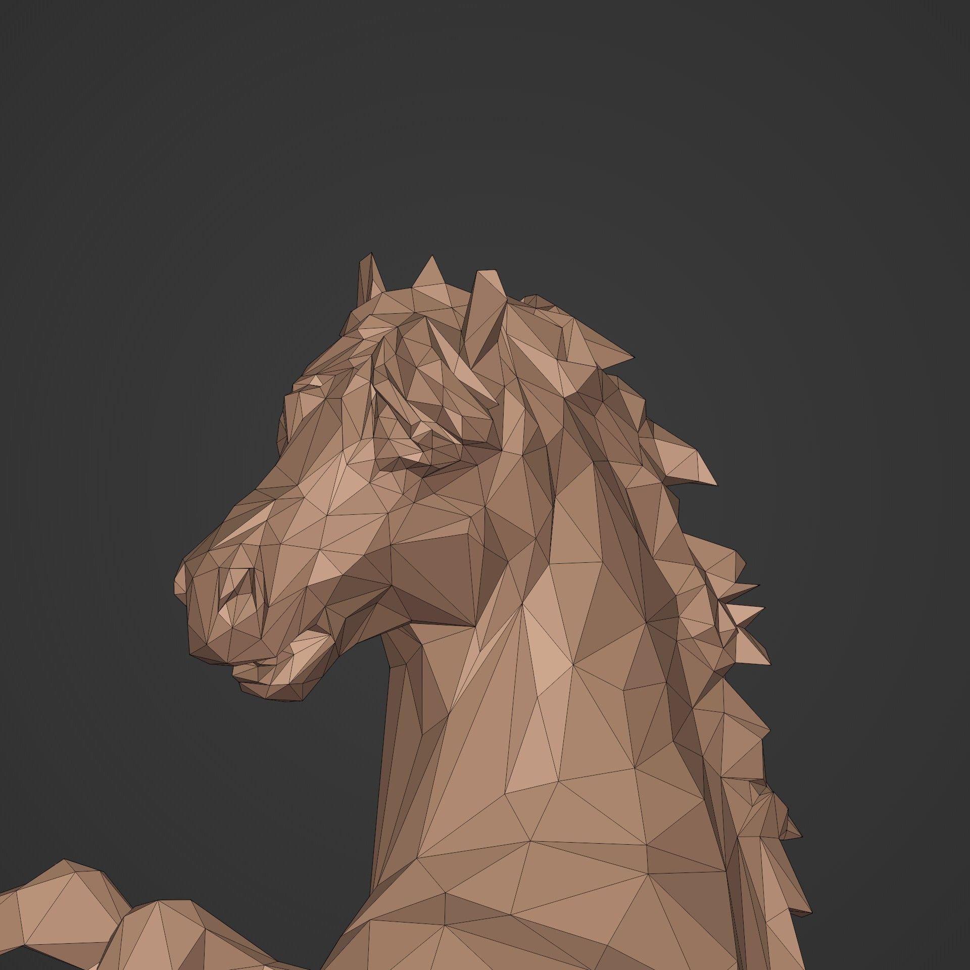 LowPoly Horse Figurine  - Ready for 3D Printing 3D print model_20