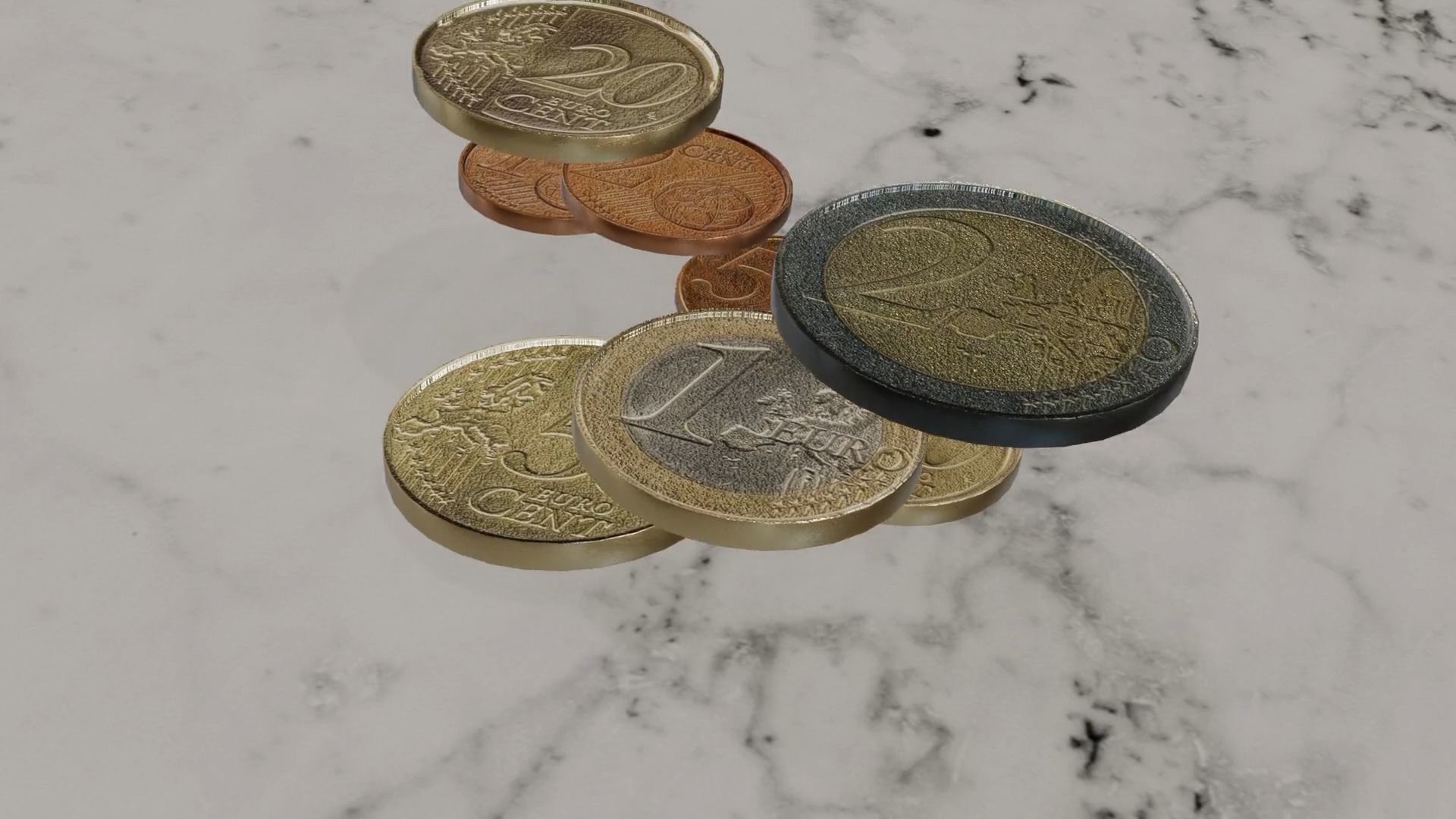 Low Poly Euro Coins Collection All Euro Coins Low-poly 3D model_18