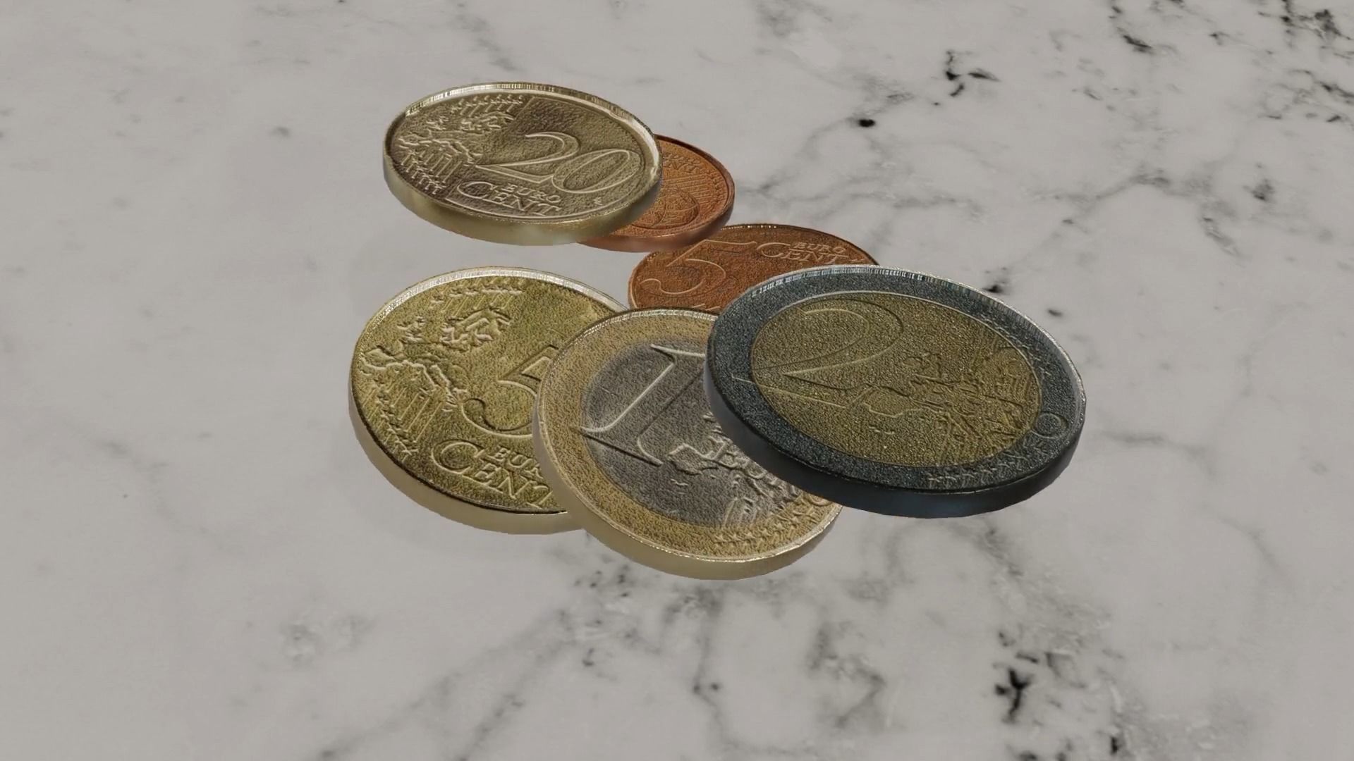 Low Poly Euro Coins Collection All Euro Coins Low-poly 3D model_26