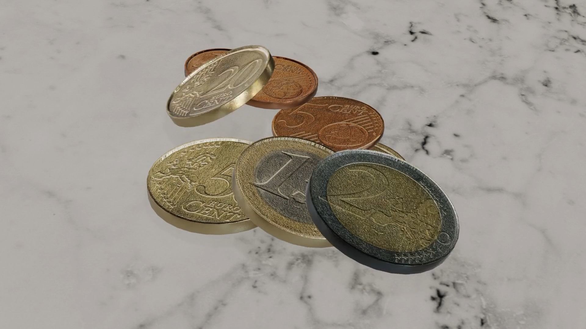 Low Poly Euro Coins Collection All Euro Coins Low-poly 3D model_27