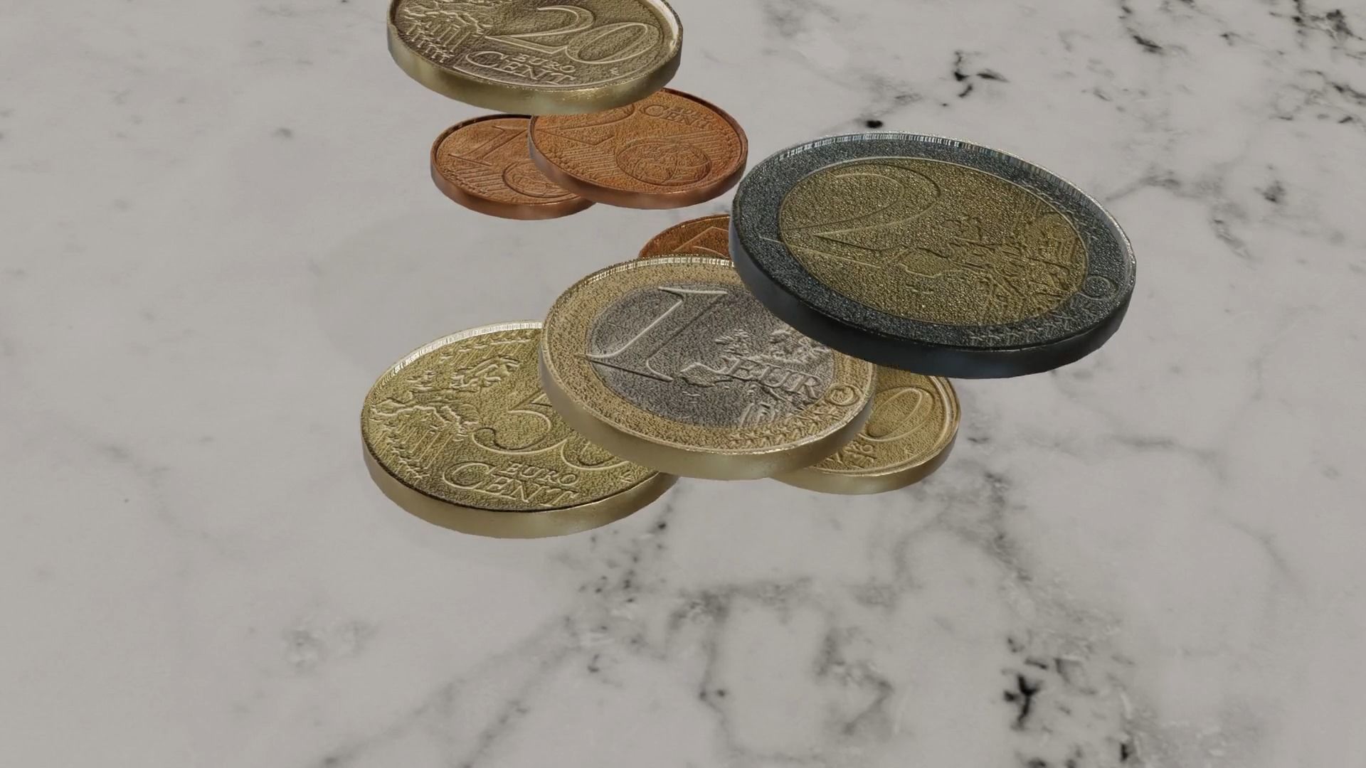 Low Poly Euro Coins Collection All Euro Coins Low-poly 3D model_17