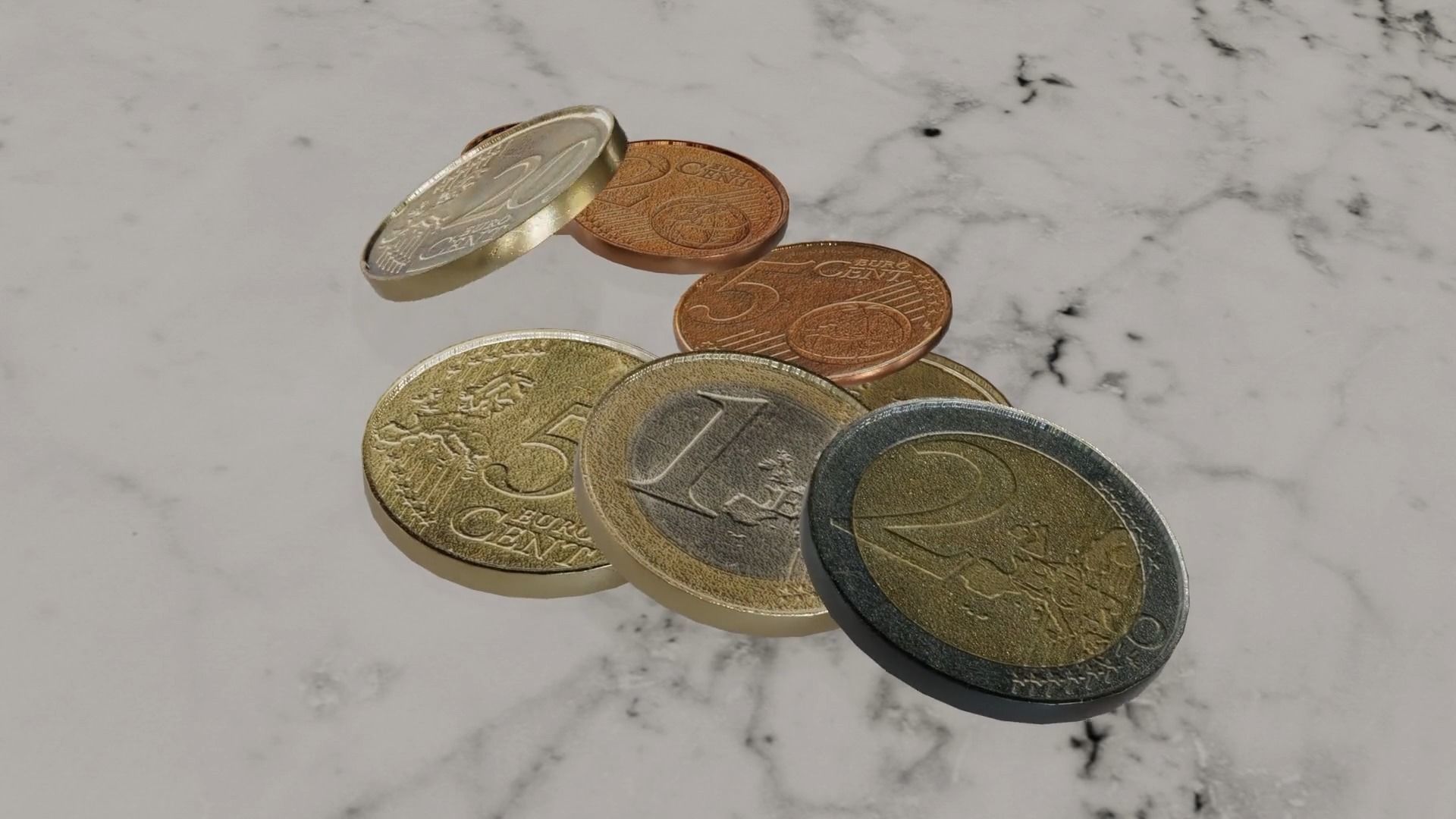 Low Poly Euro Coins Collection All Euro Coins Low-poly 3D model_34