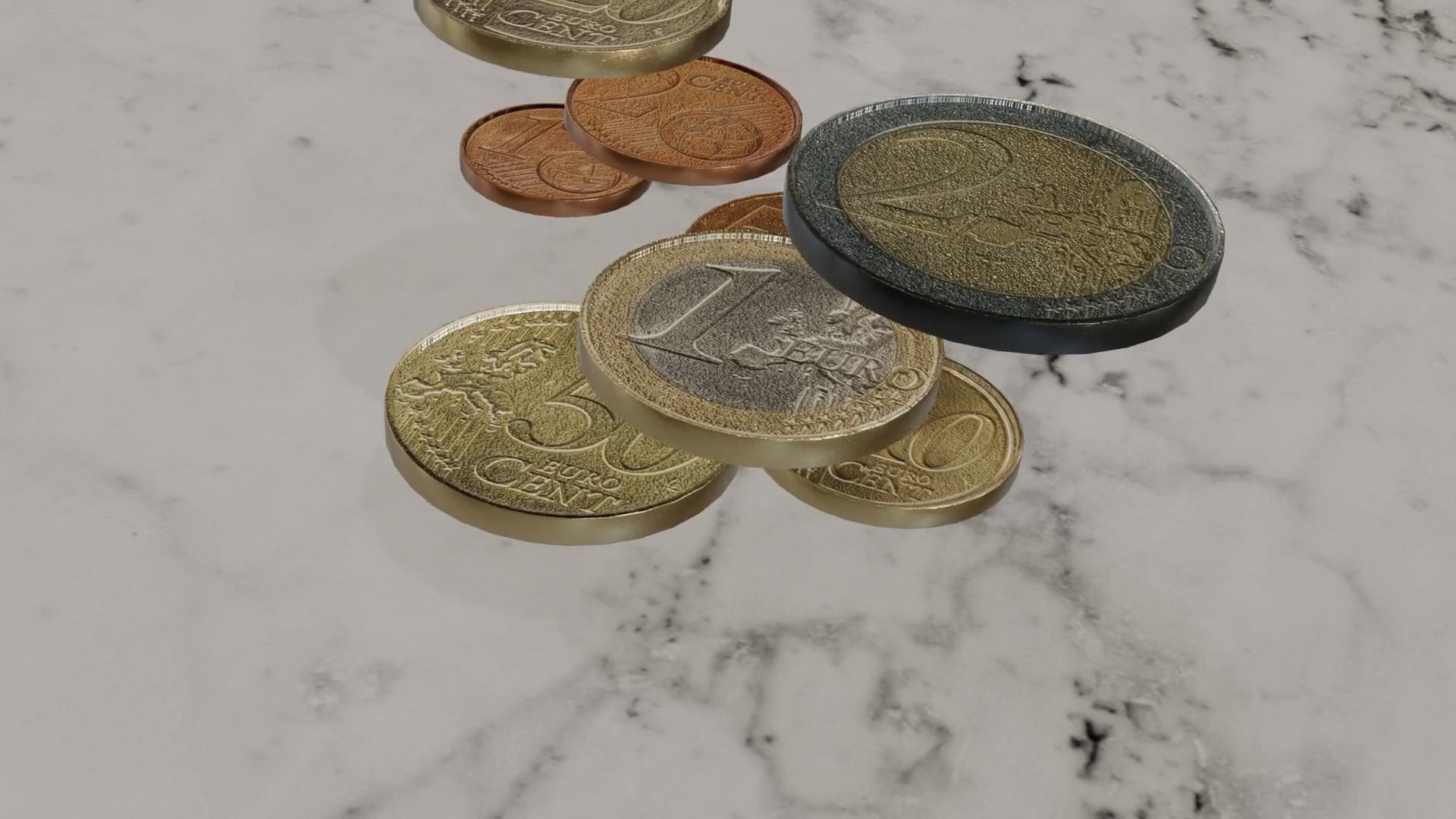 Low Poly Euro Coins Collection All Euro Coins Low-poly 3D model_14