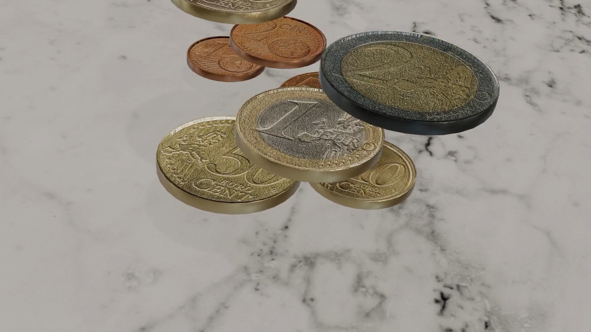 Low Poly Euro Coins Collection All Euro Coins Low-poly 3D model_10