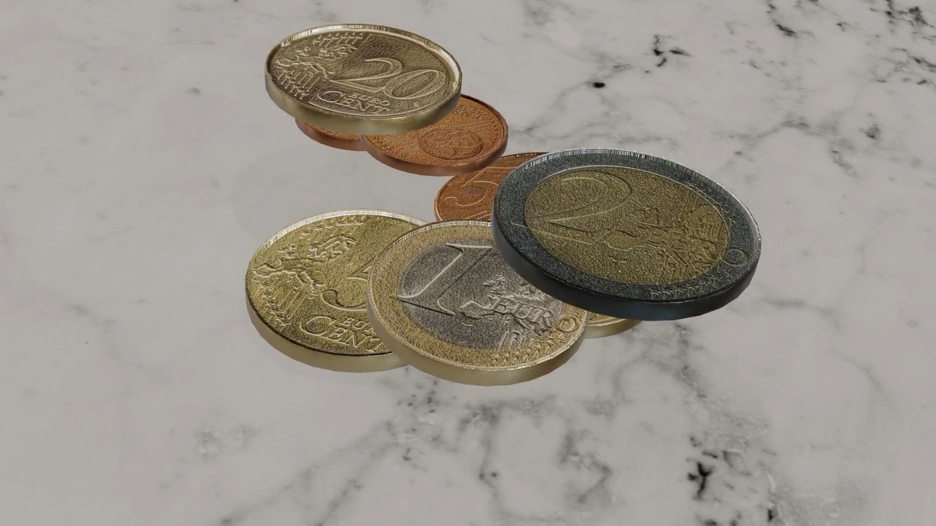 Low Poly Euro Coins Collection All Euro Coins Low-poly 3D model_21