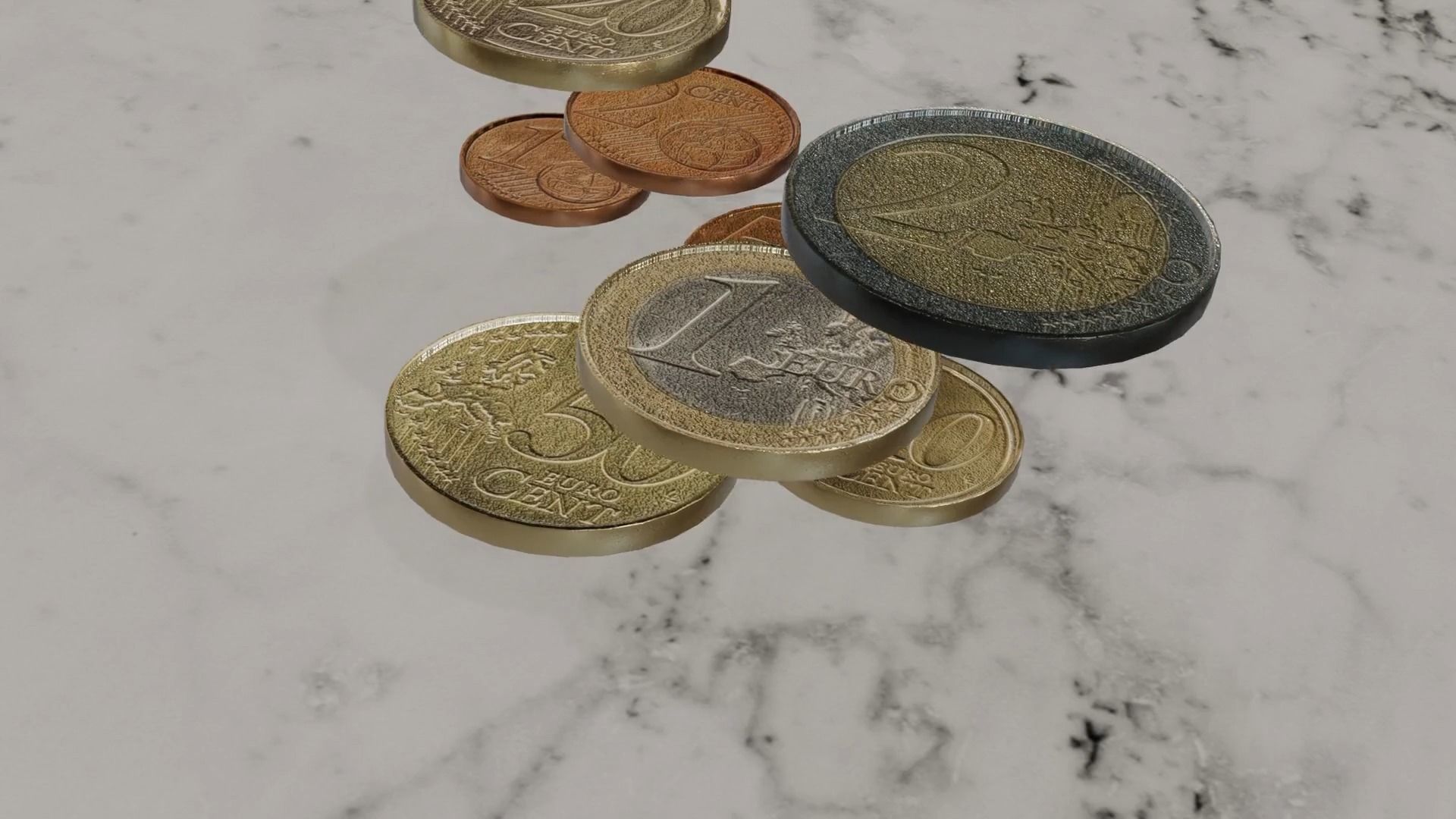 Low Poly Euro Coins Collection All Euro Coins Low-poly 3D model_12