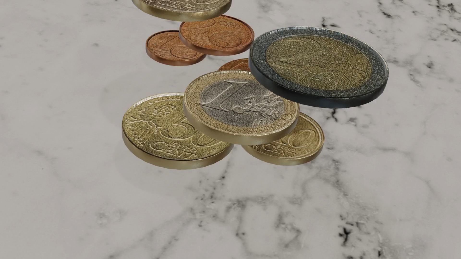 Low Poly Euro Coins Collection All Euro Coins Low-poly 3D model_11
