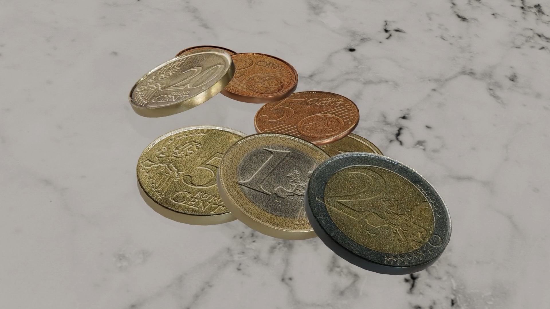 Low Poly Euro Coins Collection All Euro Coins Low-poly 3D model_38