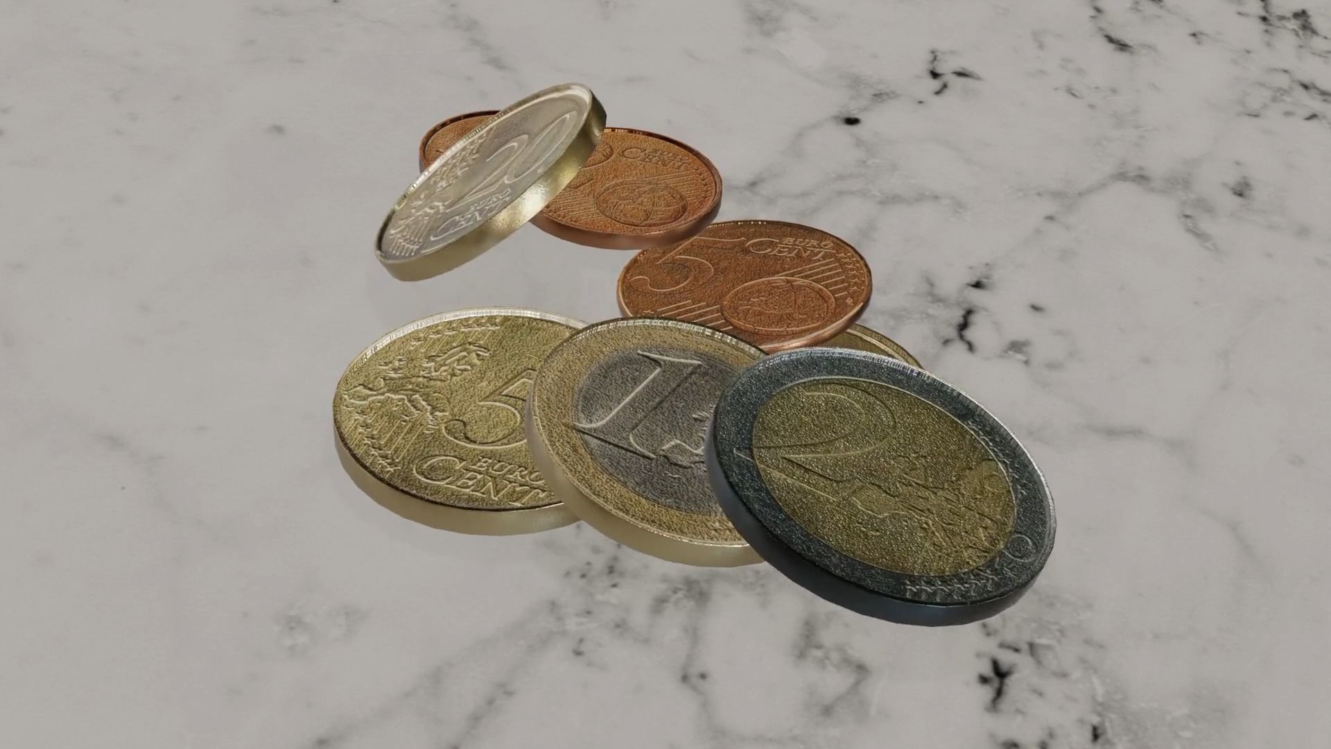 Low Poly Euro Coins Collection All Euro Coins Low-poly 3D model_31
