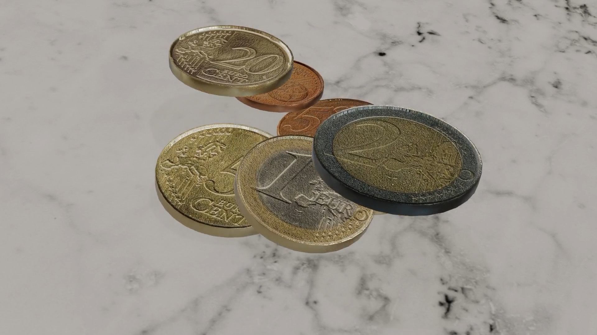 Low Poly Euro Coins Collection All Euro Coins Low-poly 3D model_20