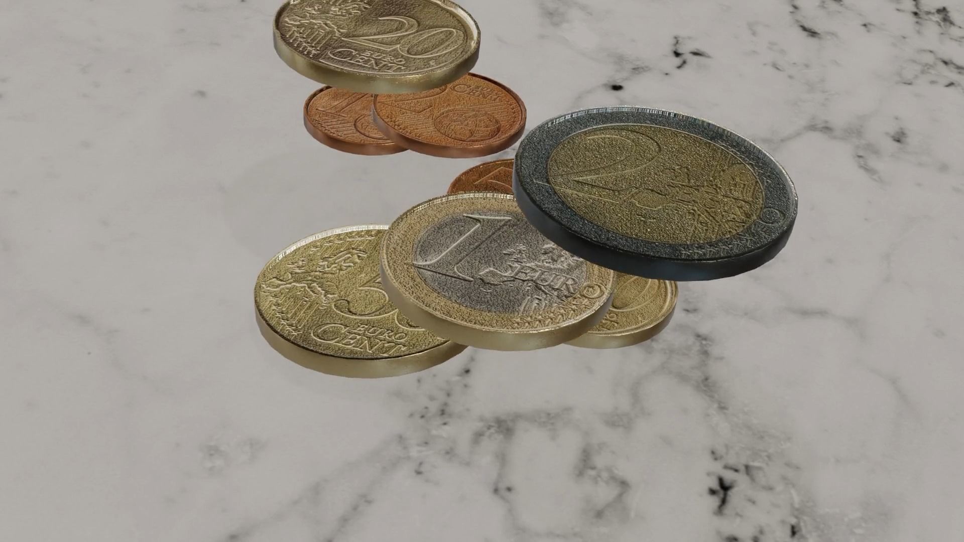 Low Poly Euro Coins Collection All Euro Coins Low-poly 3D model_16