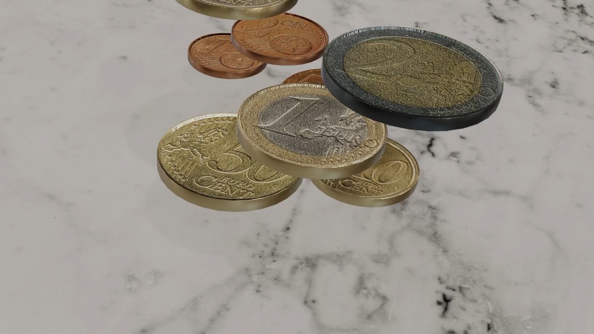 Low Poly Euro Coins Collection All Euro Coins Low-poly 3D model_9