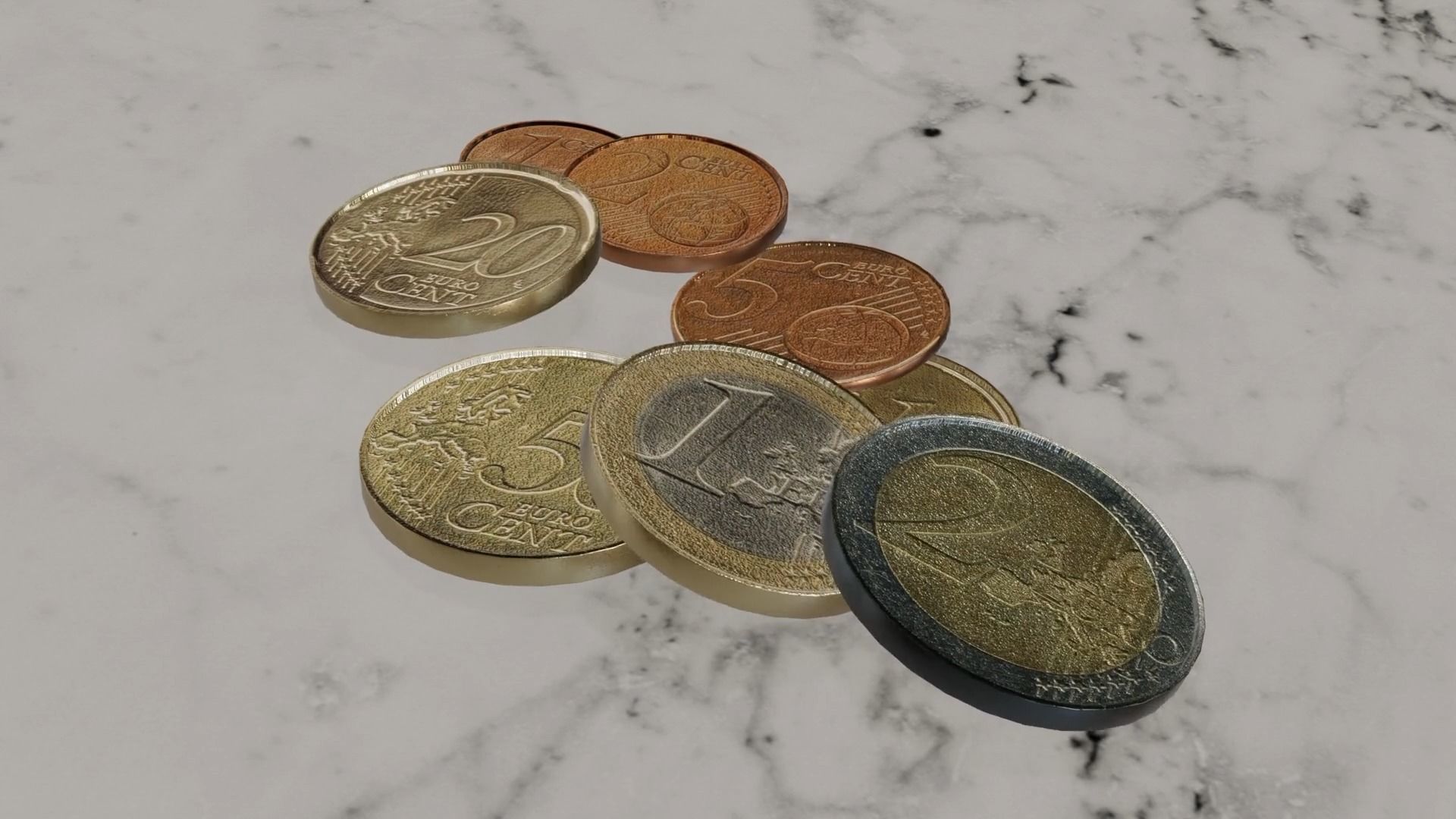 Low Poly Euro Coins Collection All Euro Coins Low-poly 3D model_39