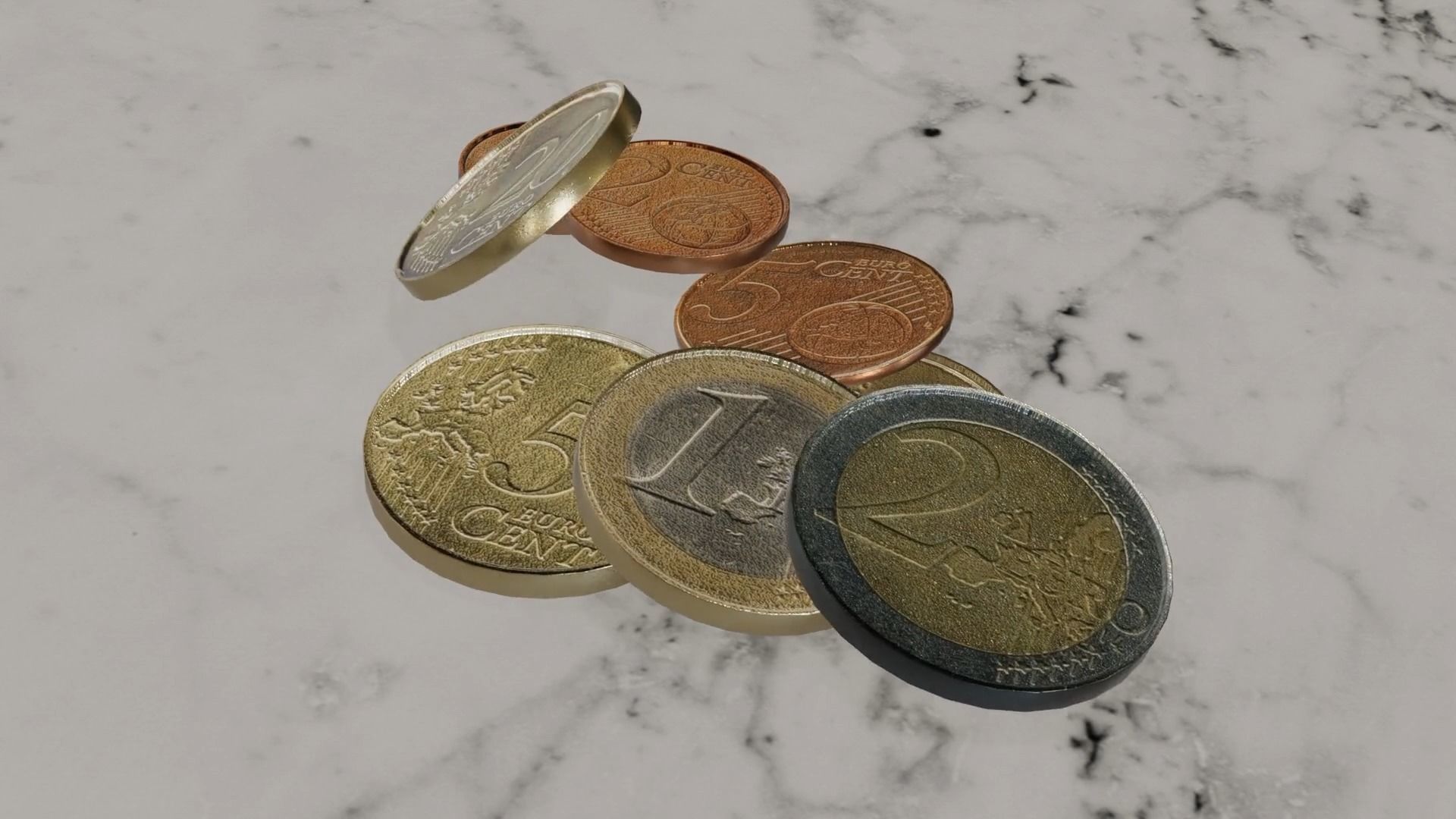 Low Poly Euro Coins Collection All Euro Coins Low-poly 3D model_33