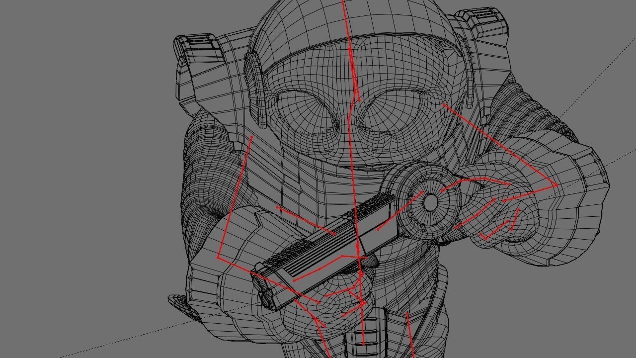 Toon Alien Trooper rigged - animated character 3D model_36