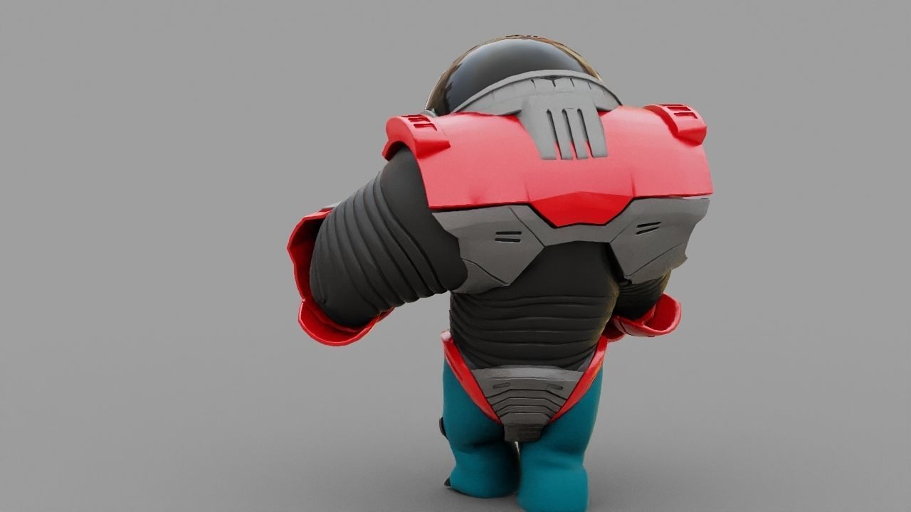 Toon Alien Trooper rigged - animated character 3D model_10