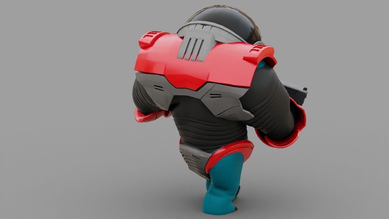 Toon Alien Trooper rigged - animated character 3D model_12