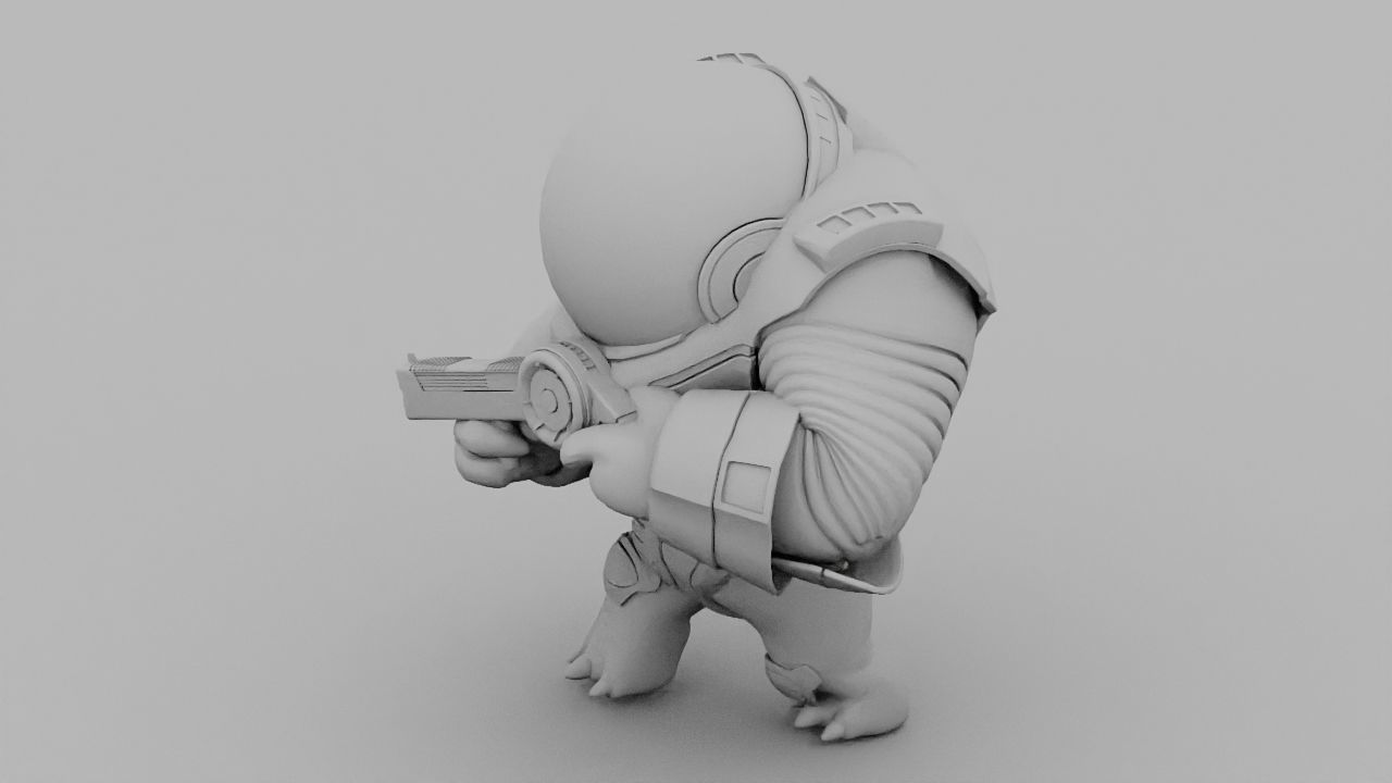 Toon Alien Trooper rigged - animated character 3D model_27