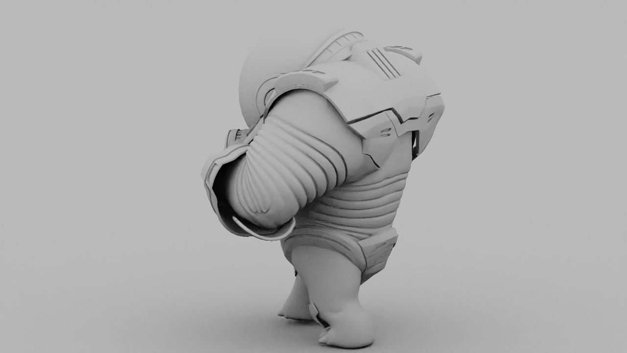Toon Alien Trooper rigged - animated character 3D model_28