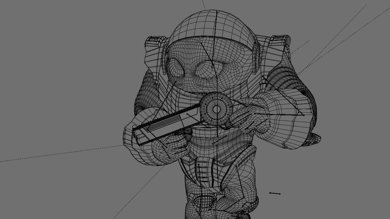 Toon Alien Trooper rigged - animated character 3D model_35