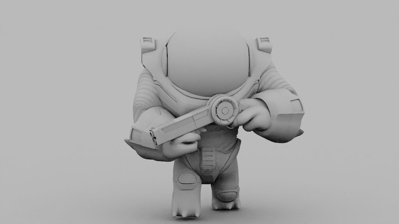 Toon Alien Trooper rigged - animated character 3D model_25