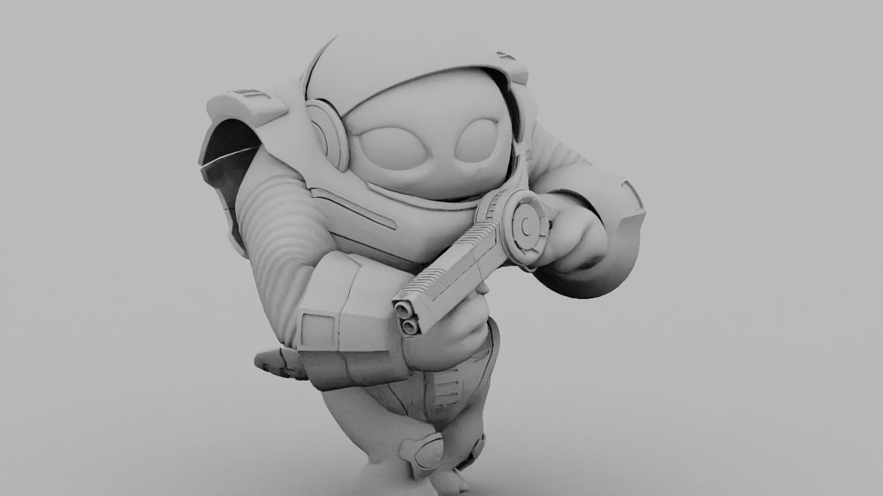 Toon Alien Trooper rigged - animated character 3D model_32