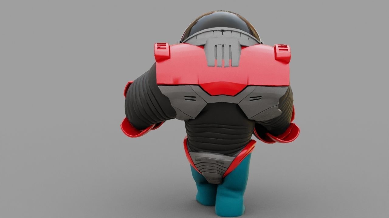 Toon Alien Trooper rigged - animated character 3D model_11