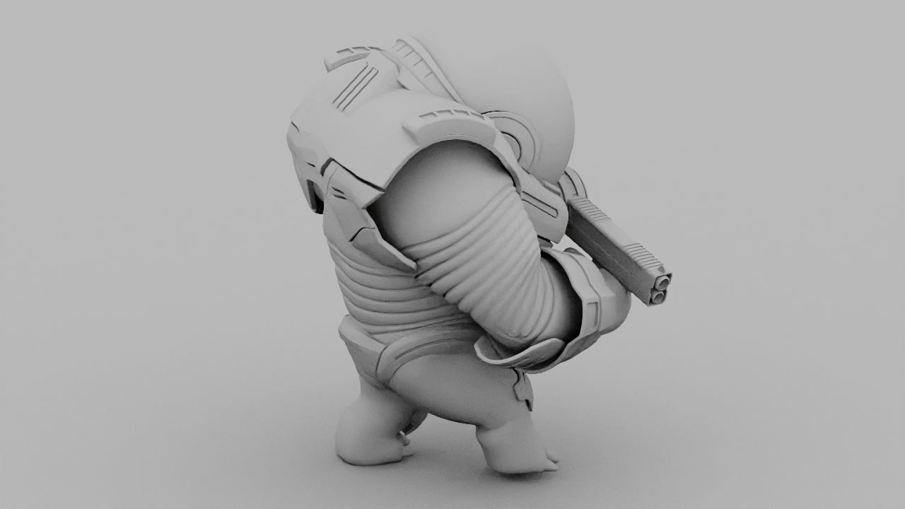 Toon Alien Trooper rigged - animated character 3D model_31