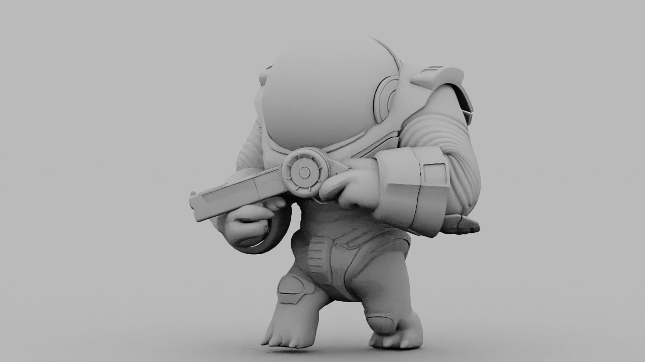 Toon Alien Trooper rigged - animated character 3D model_26