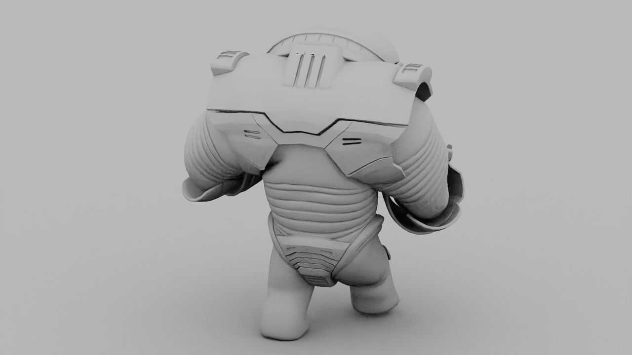 Toon Alien Trooper rigged - animated character 3D model_30