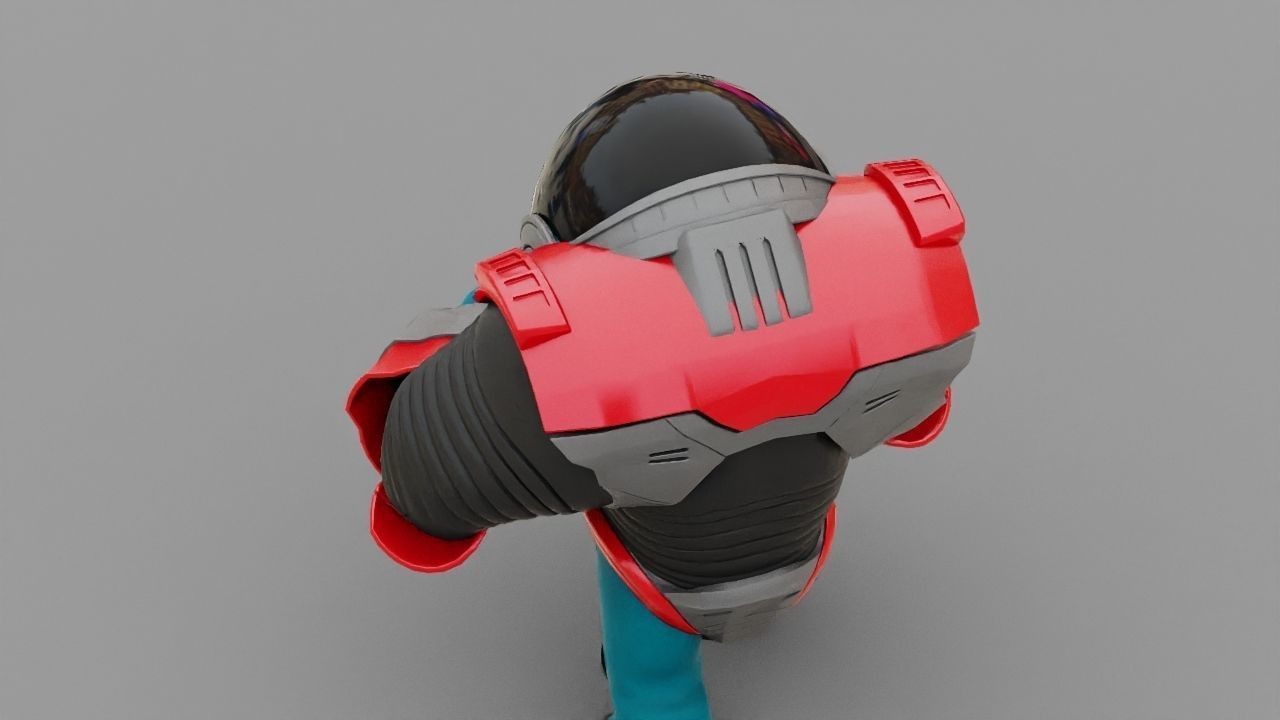 Toon Alien Trooper rigged - animated character 3D model_22