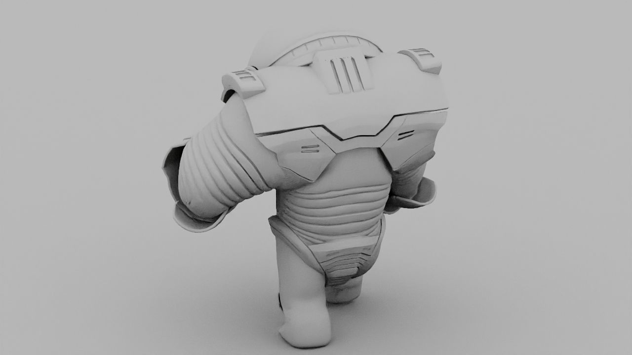 Toon Alien Trooper rigged - animated character 3D model_29