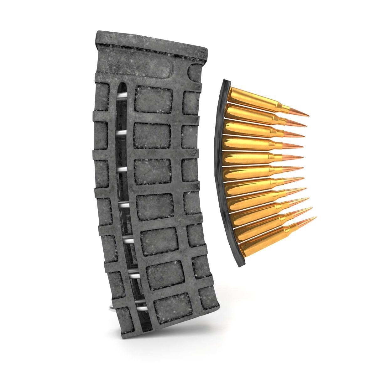 gun magazine set 3D model_1
