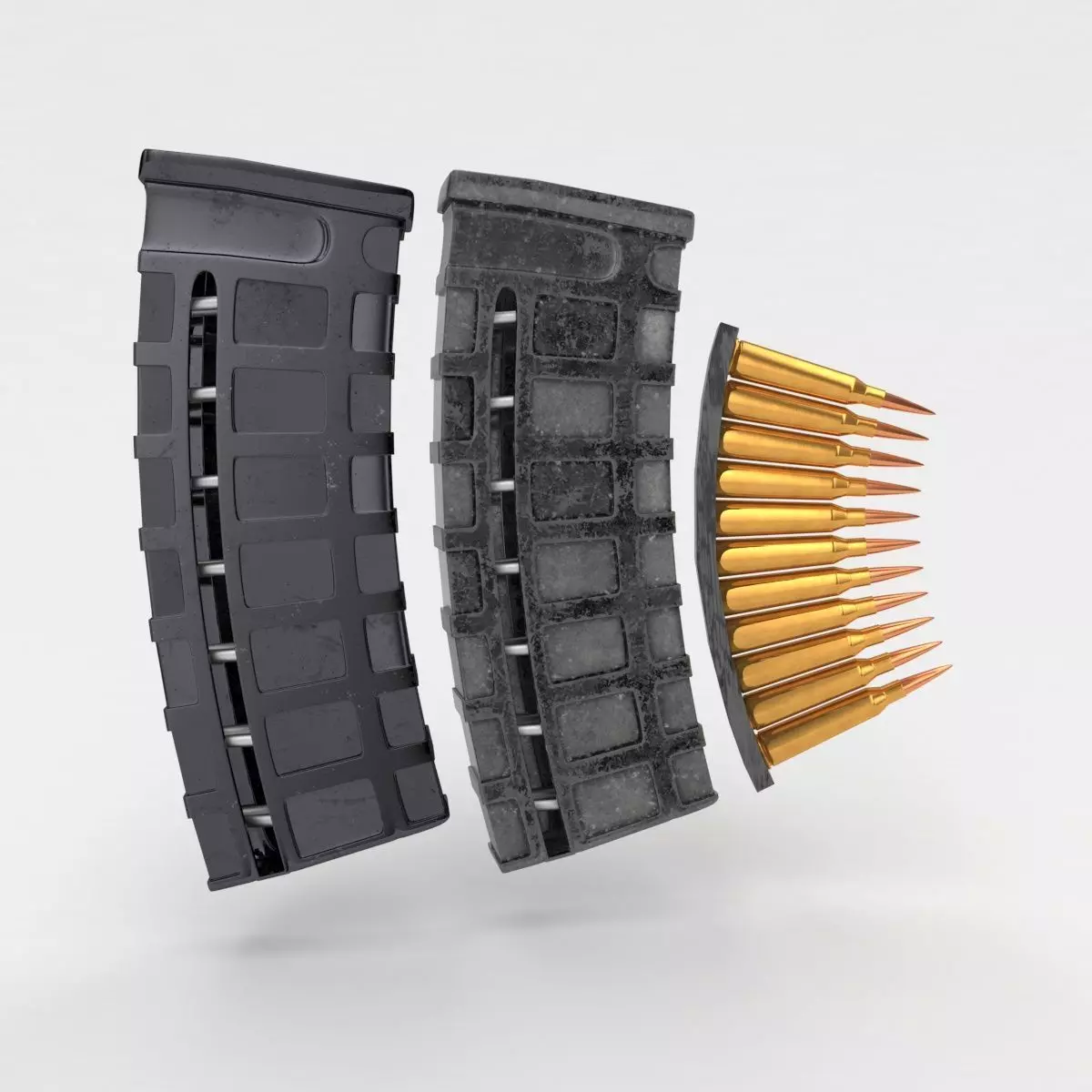 gun magazine set 3D model_0