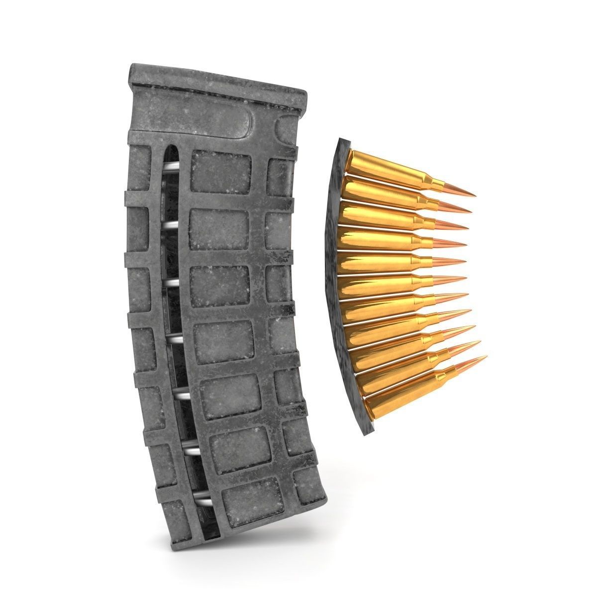 gun magazine set 3D model_4