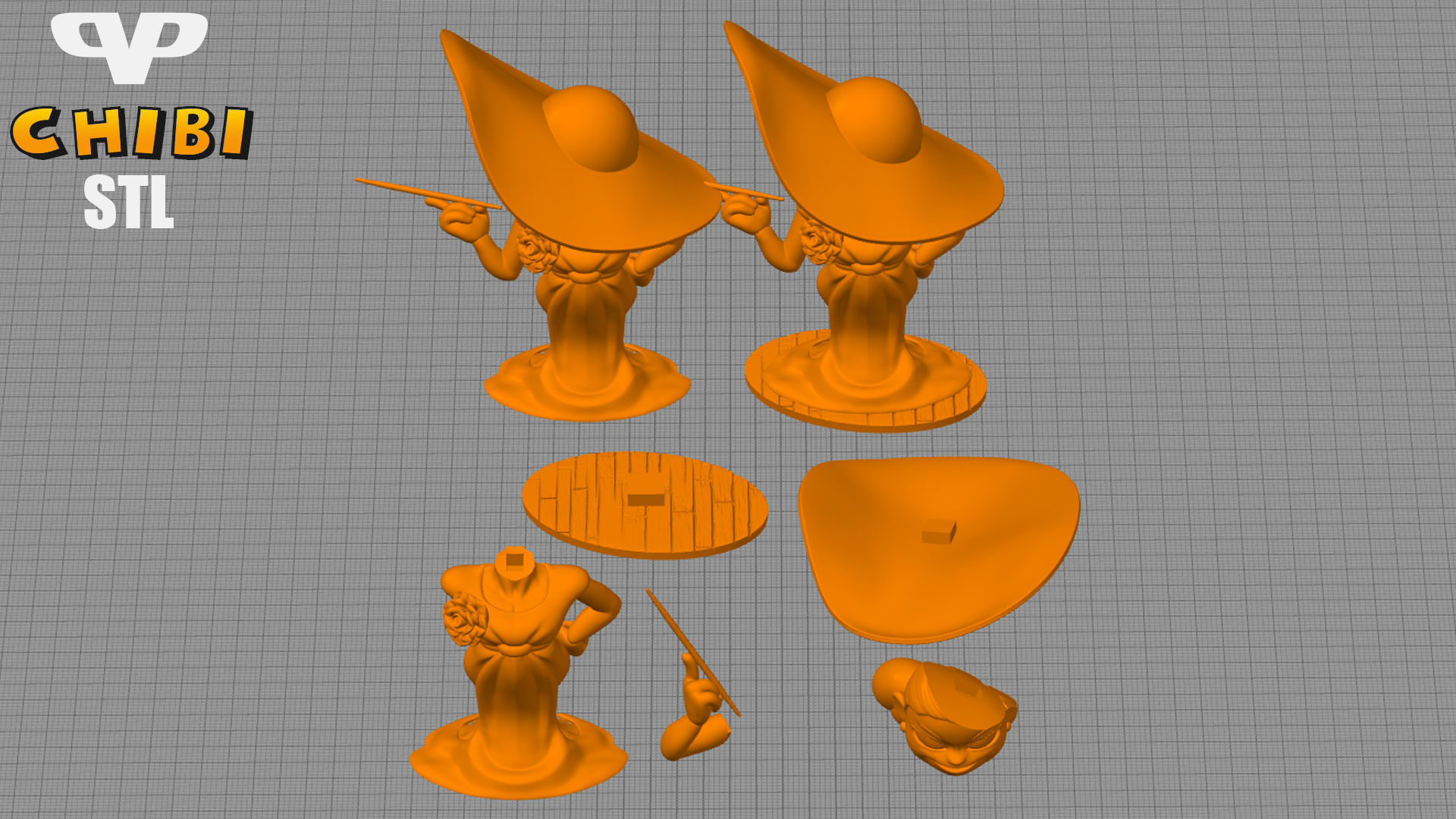 Lady Dimitrescu Chibi STL for 3D Printing ChibiSTL 3DXM 3D print model_1