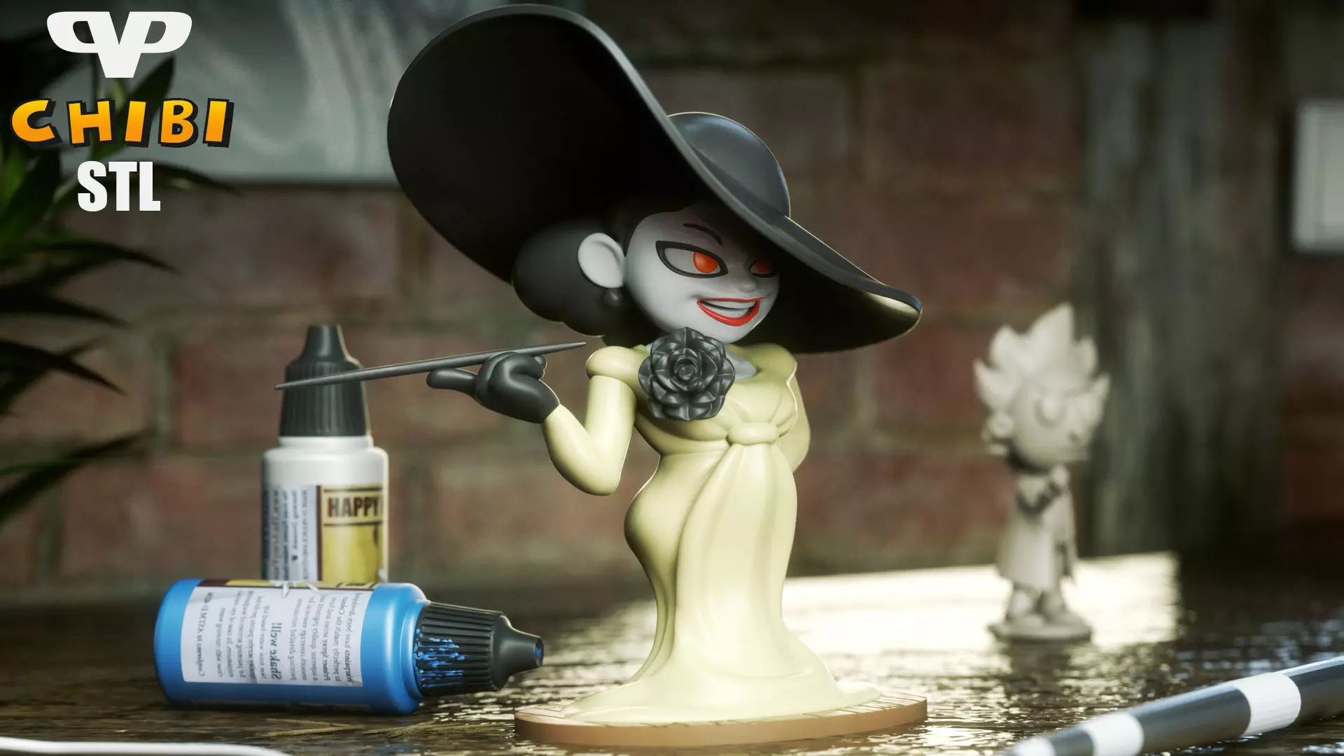 Lady Dimitrescu Chibi STL for 3D Printing ChibiSTL 3DXM 3D print model_0