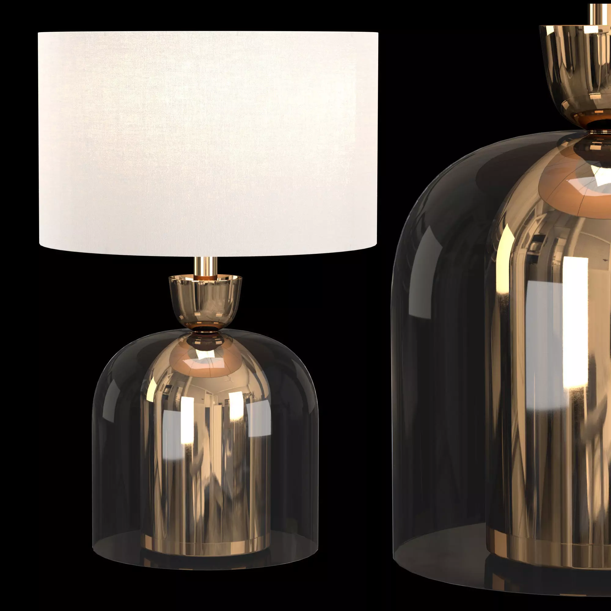 Bell Jar Table Lamp 3D model_0