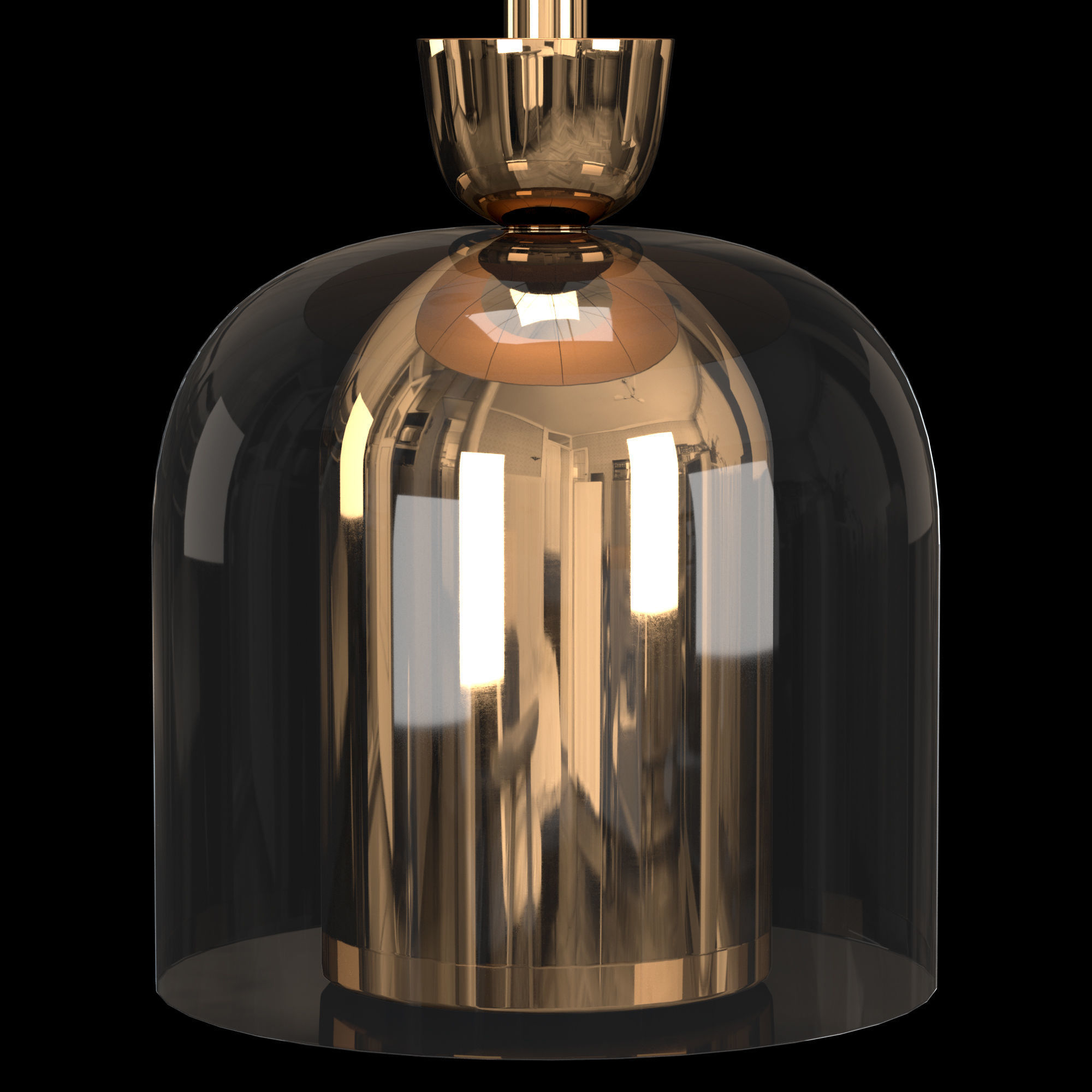 Bell Jar Table Lamp 3D model_2