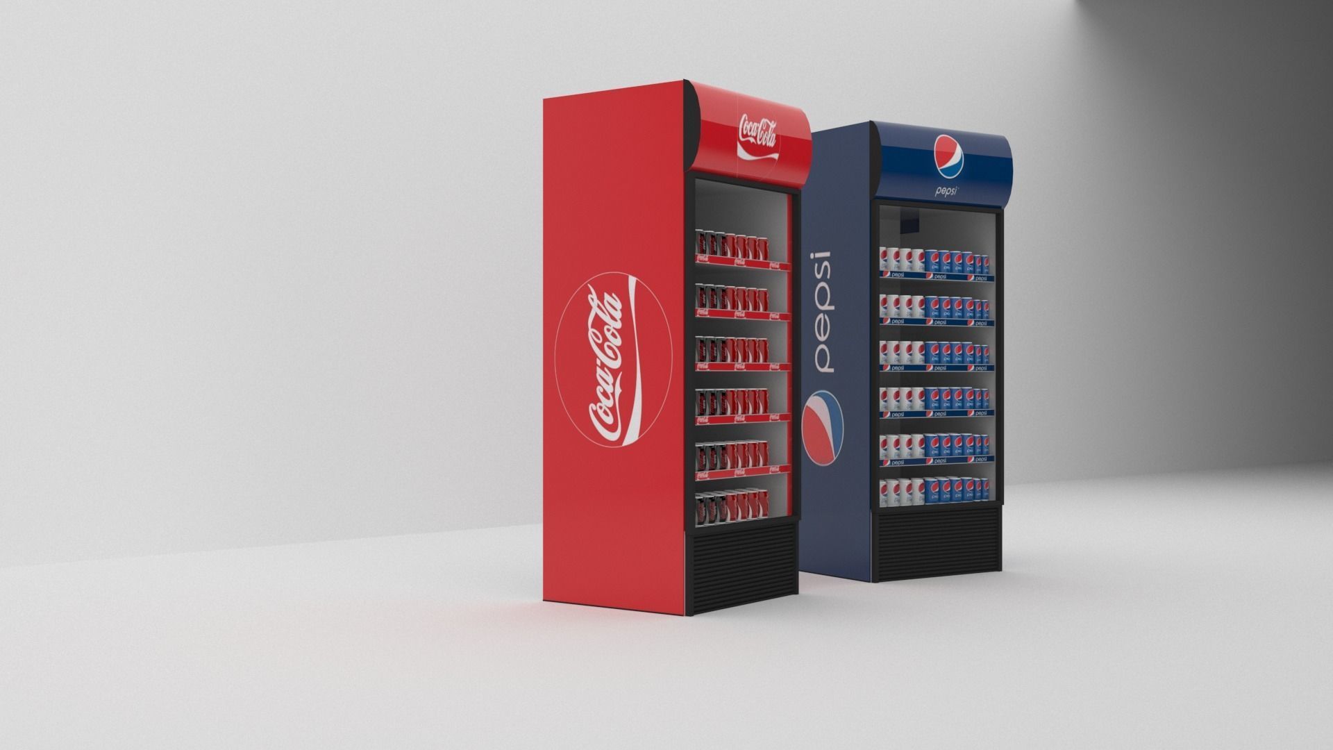 3D modeling pepsi and coca-cola refrigerator Free 3D model_2
