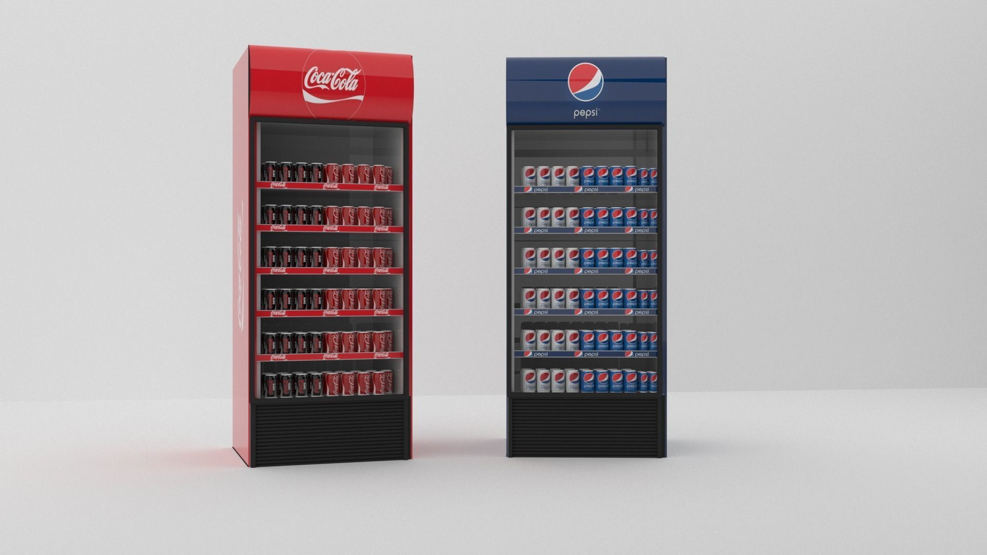 3D modeling pepsi and coca-cola refrigerator Free 3D model_1