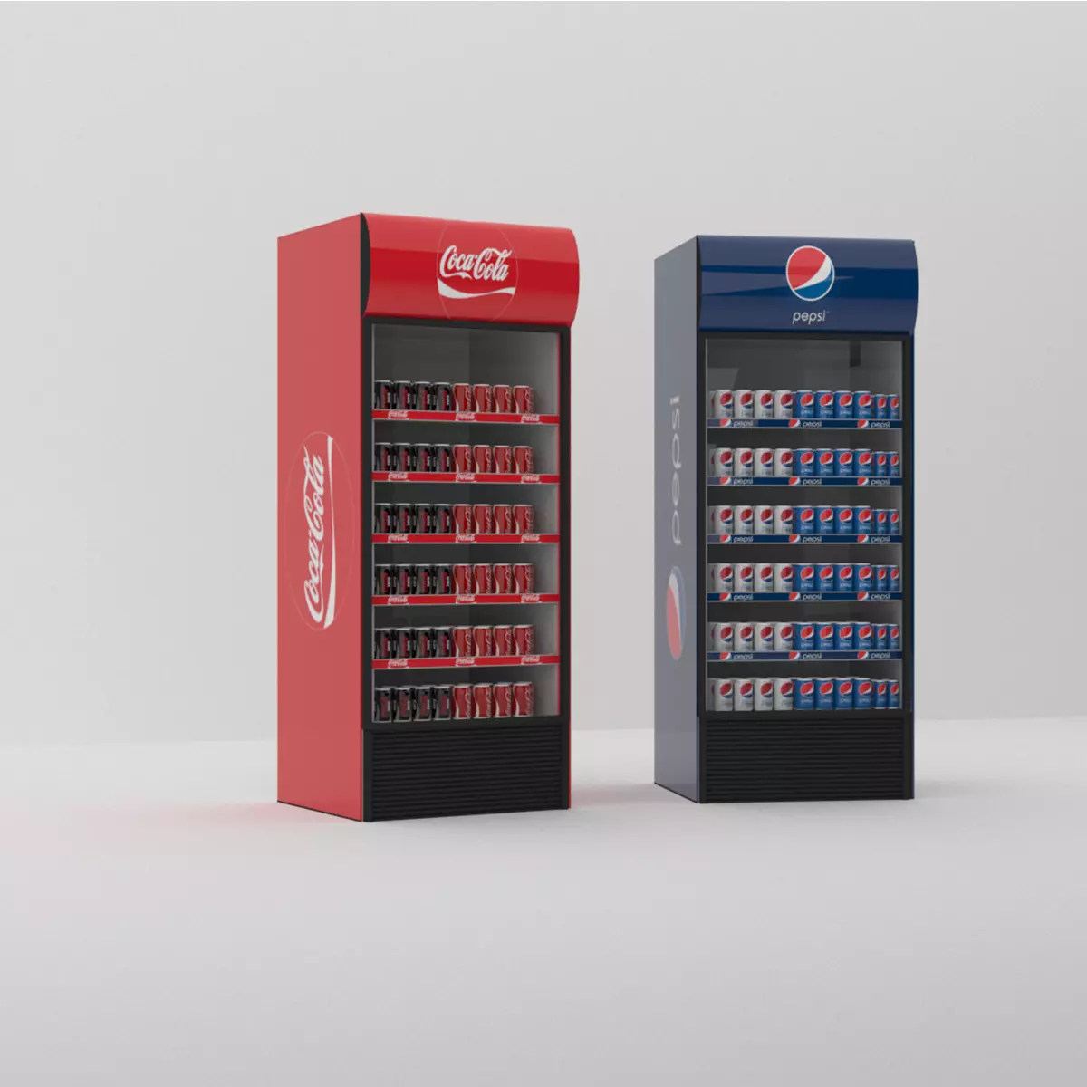 3D modeling pepsi and coca-cola refrigerator Free 3D model_0
