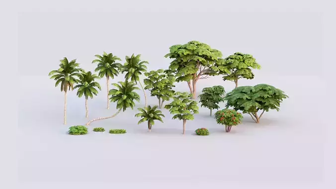 Tree Pack Low Poly G91 Low-poly 3D model