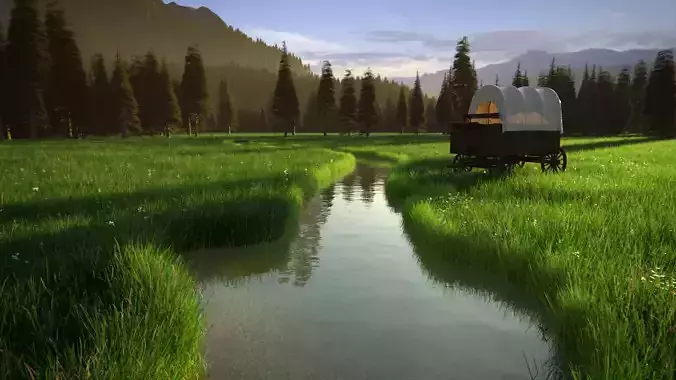 Pine Forest 3d Scene 3D model