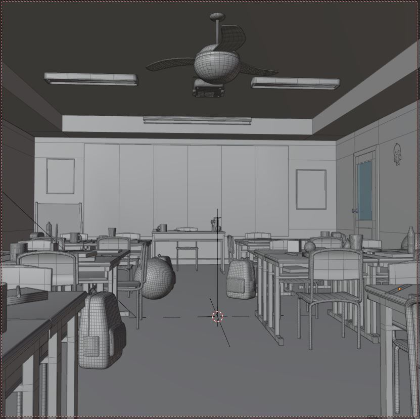 CHIDRENS CLASSROOM LOW POLY SCENE Low-poly 3D model_14