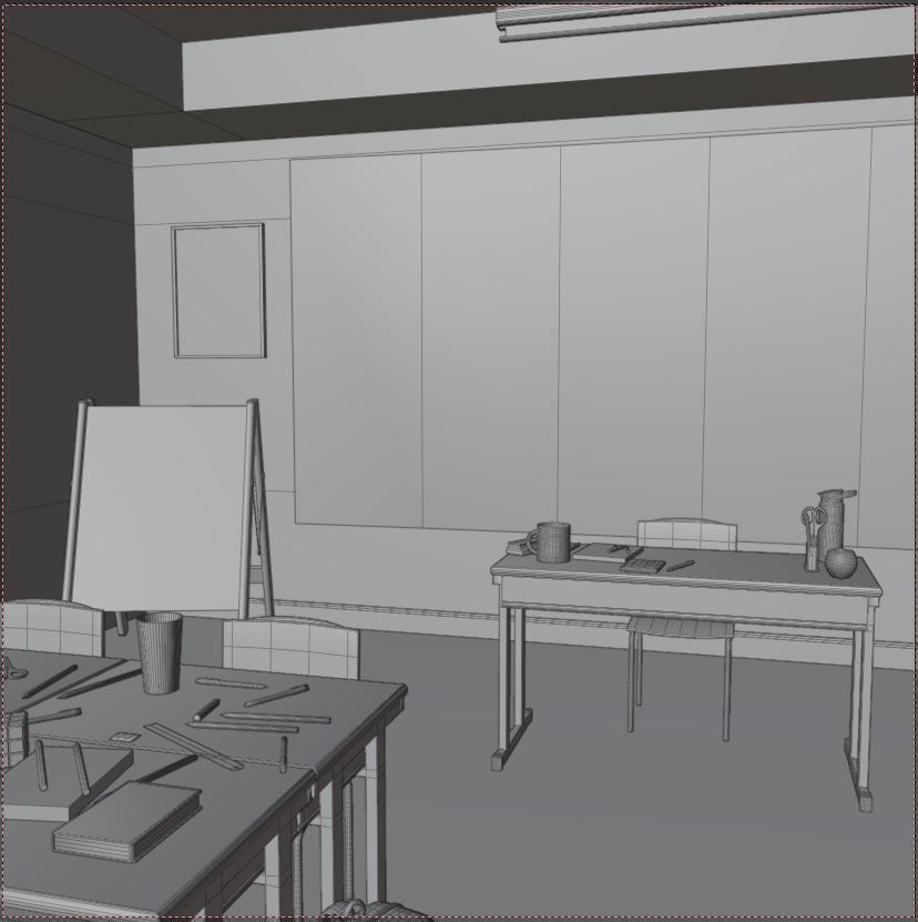 CHIDRENS CLASSROOM LOW POLY SCENE Low-poly 3D model_17