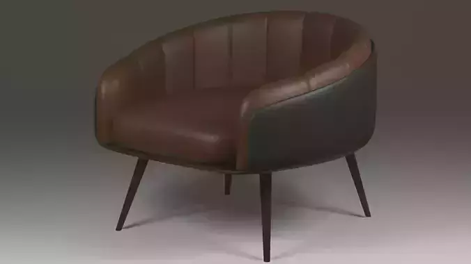 Seat 3D Model leather chair with legs