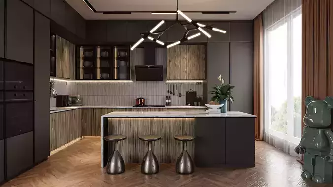 Kitchen Contemporer Blender - Fbx - Obj 3D model